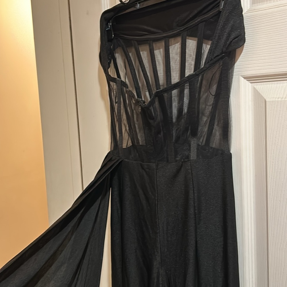 Women’s fancy strapless long designer dress. Make a statement with this dress.